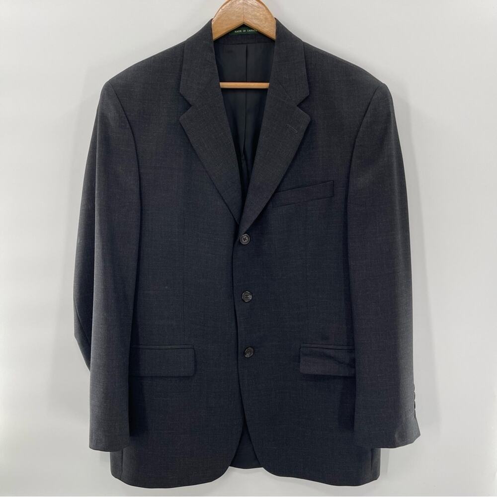 Ralph Lauren Men’s 40R Wool Blazer Charcoal Gray 3 Button Sport Coat Classic Fit